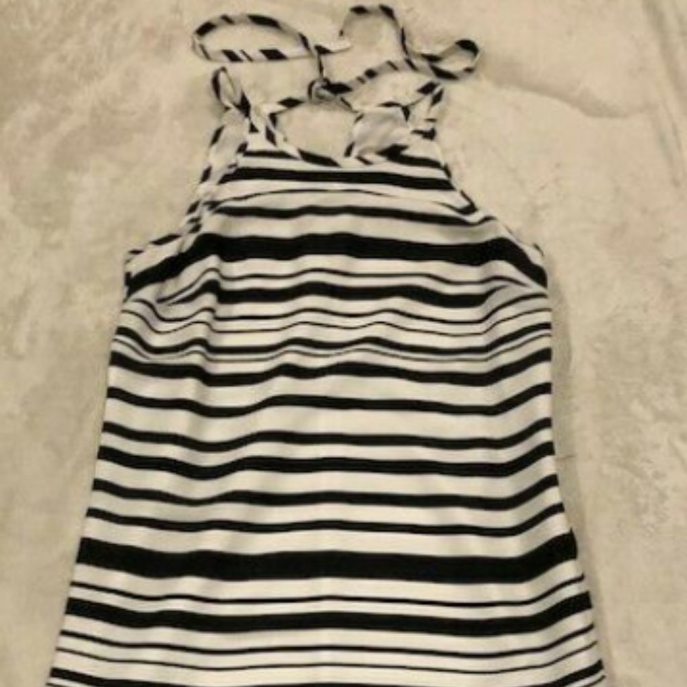 Banana Republic Black White Stripe Shift Dress S2